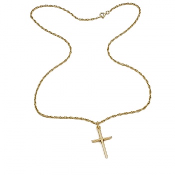 9ct gold 4.7g 20 inch Cross Pendant with chain